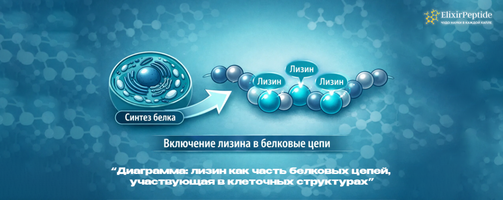 Диаграмма- лизин как часть белковых цепей участвующая в клеточных структурах.png