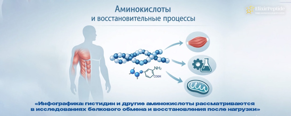 Инфографика- гистидин и другие аминокислоты рассматриваются в исследованиях белкового обмена и восстановления после нагрузки .jpg