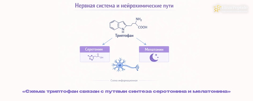Схема- триптофан связан с путями синтеза серотонина и мелатонина.jpg