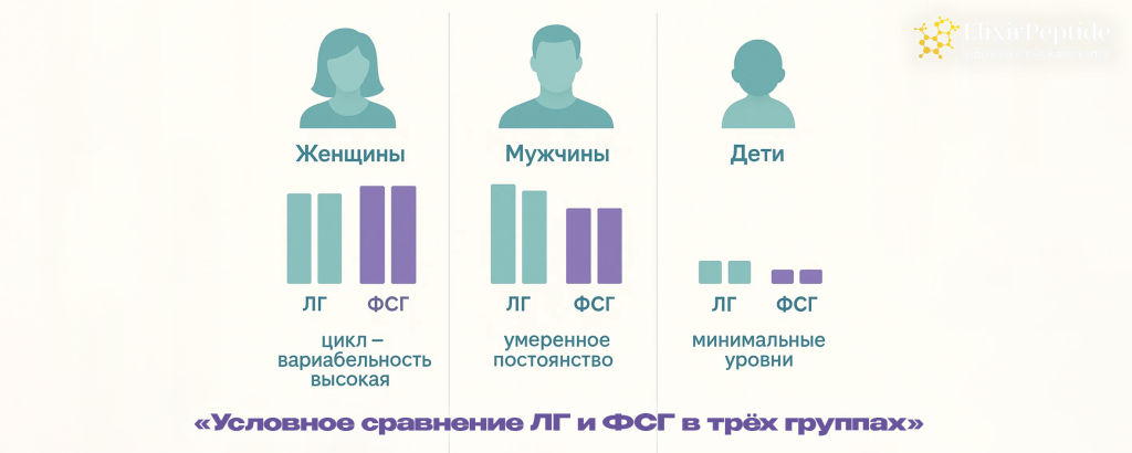 Условное сравнение ЛГ и ФСГ в трёх группах .png