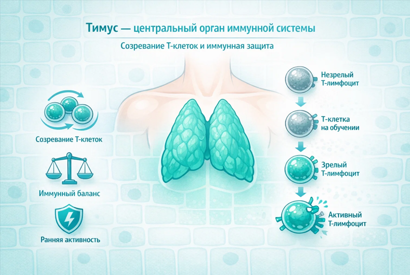 Тимус простыми словами: роль, функции и значение для организма